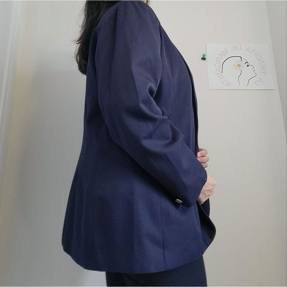 Navy vintage oversized blazer mint conditions EU16 - Picture 7 of 8